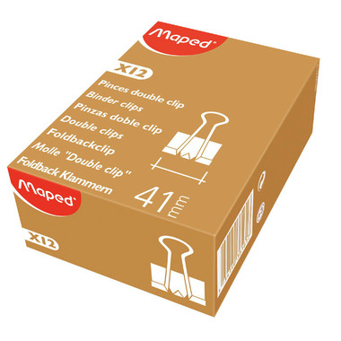 MAPED Pinces double clip 300070 41mm noir 12 pcs.