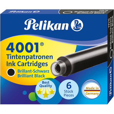 PELIKAN Tinte 4001 TP/6 301218 brillantschwarz 6 Stück