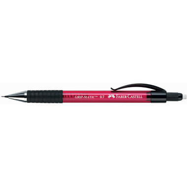 FABER-CASTELL Druckbleistift 1377 HB 137721 rot, mit Radierer 0.7mm