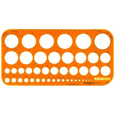 RUMOLD Kreisschablone 1-36mm 2010 orange/transp.