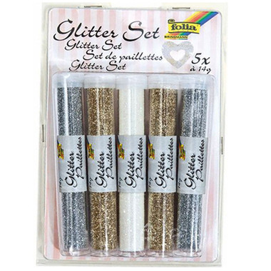 FOLIA Glitterpulver 14g 57801 5 Tuben