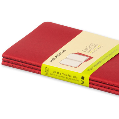 MOLESKINE Notizheft Cahier A6 097-0 blanko, rot 3 Stück