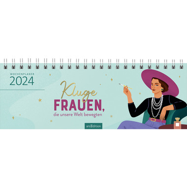 ARS EDITION Tischkalender Kluge Frauen 42785935 1W/S, 297x115mm, DE 2024