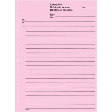FAVORIT Lieferscheine D/F/I A5 8233OK rot/gelb/weiss 50x3 Blatt