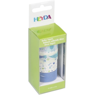 HEYDA Deko Tape Baby 4x 15mmx5m 203584358 blau 4 Rollen