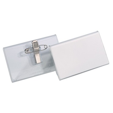 DURABLE Targhetta con morsetto combin. 8101/19 trasp., PVC, 54x90mm 50 pz.