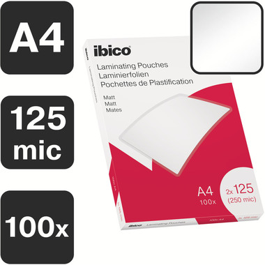IBICO Laminiertasche A4 627323 matt, 125my 100 Stk