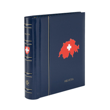 Turn-bar binder PERFECT DP, Classic design, Embossing «HELVETIA», blue