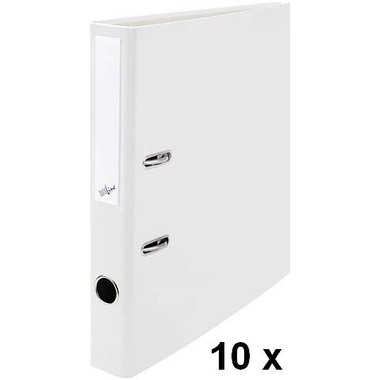 BÜROLINE Ordner 4cm 670093 weiss, 10 Stück A4