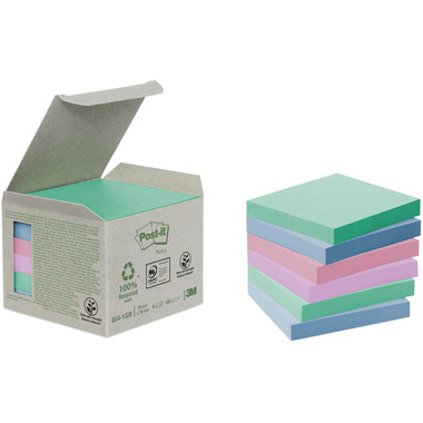 POST-IT Sticky Notes Ricycling 76x76mm 654-1GB arcobaleno 6x100 fogli