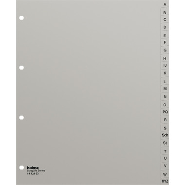 KOLMA Register LongLife A4 XL 19.424.03 grau A-Z, 24-teilig