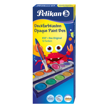 PELIKAN Deckfarben 735K/12 12 Farben Deckweiss