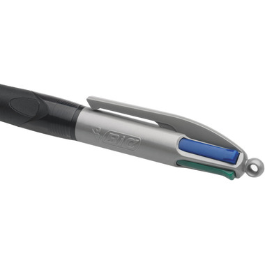 BIC Kugelschreiber 4 Colours 0.4mm 8922931 mit Clip, GRIP PRO