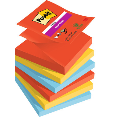 POST-IT Z-Notes Playful 76x76mm R330-6SSPLAY 3-colori ass. 6x90 fogli