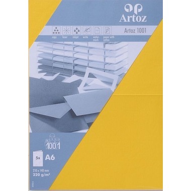 ARTOZ Cartoline 1001 A6 107322262 220g, giallo sole 5 fogli