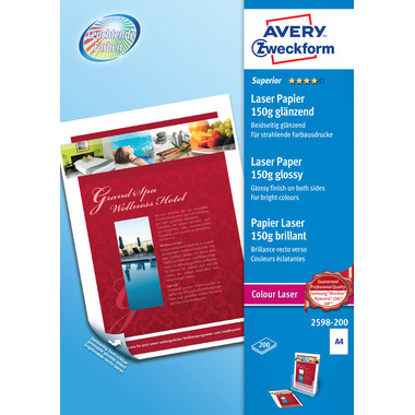 AVERY ZWECKFORM Premium Color Laser Paper A4 2598-200 150g 200 Blatt