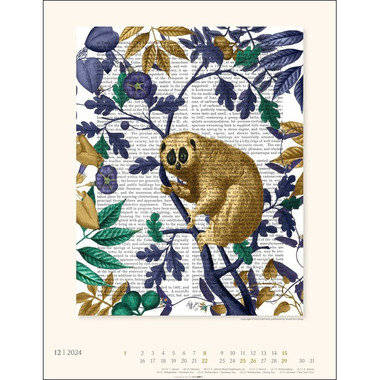 WEINGARTEN Kalender Vintage Book Art 2024 3312245 34x44cm, DE