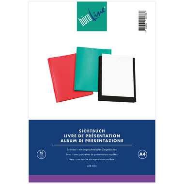 BÜROLINE Sichtbuch A4 094283-04 schwarz 40 Taschen