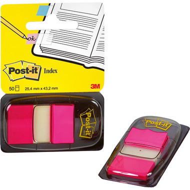 POST-IT Index Tabs 25,4x43,2mm 680-21 pink/50 tabs