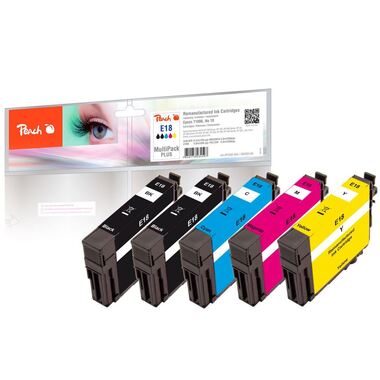 Peach Spar Pack Plus Tintenpatronen, kompatibel zu Epson No. 18