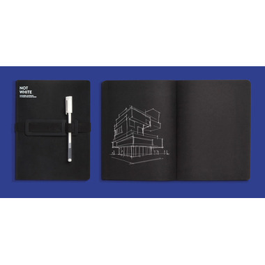 NUUNA Notizbuch Not White A5 54532 Black,blanko,176 S.
