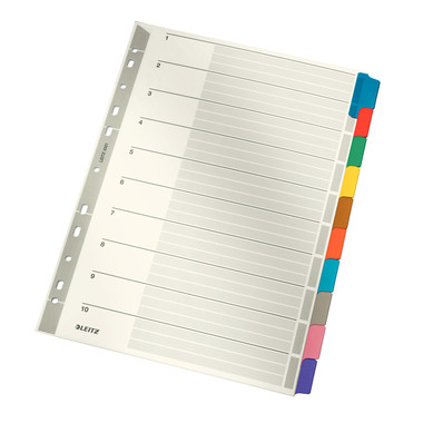 LEITZ Register Karton A4 4321-00-00 Blanko 10-teilig