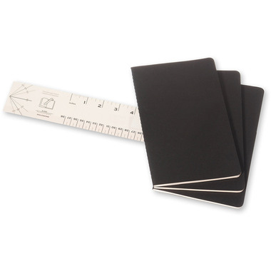 MOLESKINE Notizheft Cahier A5 495-6 liniert, schwarz 3 Stück