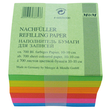 METZGER&MENDLE Zettelbox Papier 98x98mm 68850300 farbig 700 Blatt