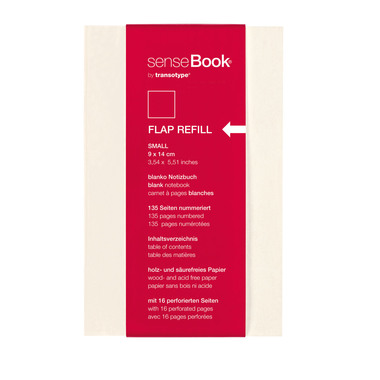 TRANSOTYPE senseBook FLAP REFILL A6 75510602 kariert, S, 135 Seiten beige
