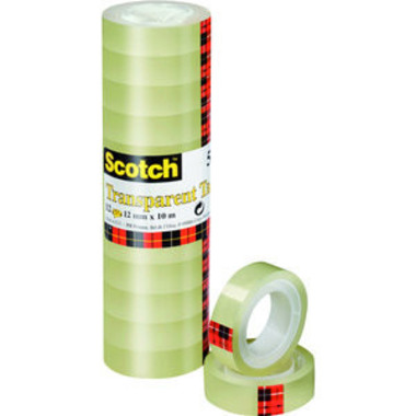 SCOTCH Tape Transparente 550 19mmx10m 5501910S trasp., antistrappo 8 pezzi