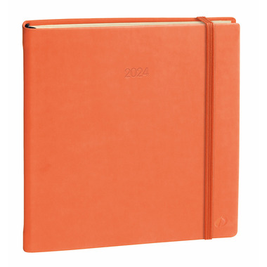 QUO-VADIS Agenda Silk Exec.Prest.ML 2024 905480Q 1W/2S, orange 16x16cm
