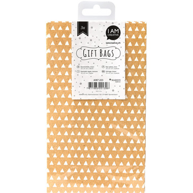 I AM CREATIVE Geschenktüte 4087.223 braun,12x21cm, 3 Stück
