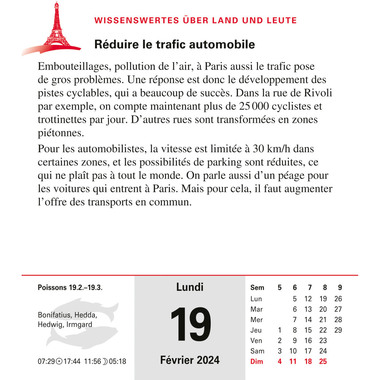 HARENBERG Abreisskalender Französisch 2110900 DE, 12,5 X 16cm 2024