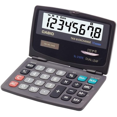 CASIO Taschenrechner SL-210TE SL-210TE Solar, 10-stellig dunkelblau
