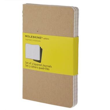 MOLESKINE Notizheft Cahier A6 704932 kariert, natur 3 Stück