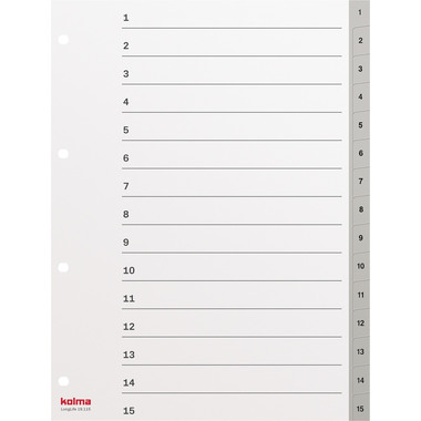 KOLMA Register LongLife A4 19.115.03 grau 1-15
