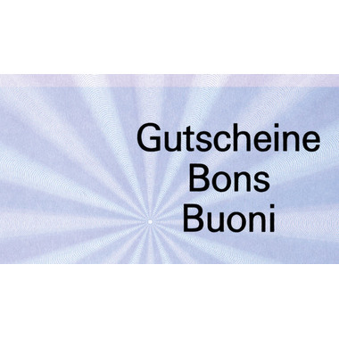 FAVORIT Geschenk-Gutscheine D/F/I 2059blau blau,20.5x10.5cm,Block à 25Bl.