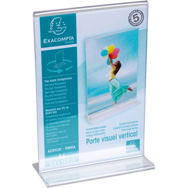 EXACOMPTA Tischaufsteller A6 86158D transparent, T-Form hoch