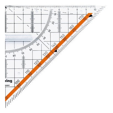 ROTRING Geo-Dreieck Centro 20cm S0903950 transparent, mit Griff