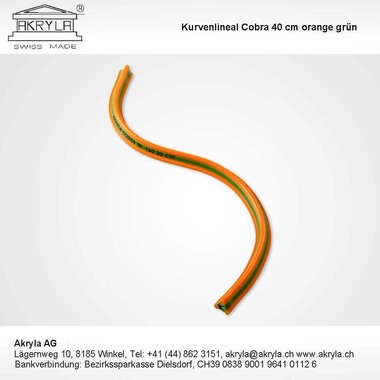AKRYLA Kurvenlineal 30cm 150/30 orange/grün