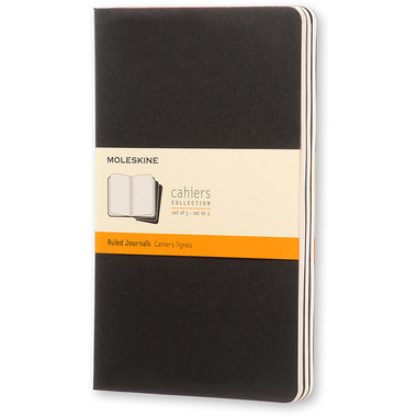 MOLESKINE Notizheft Cahier A5 495-6 liniert, schwarz 3 Stück