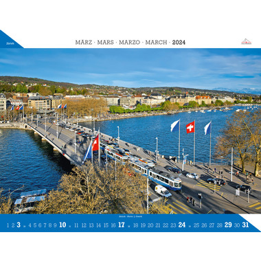 CALENDARIA Zürich 2024 43494627 D/F/I/E, 40x31cm