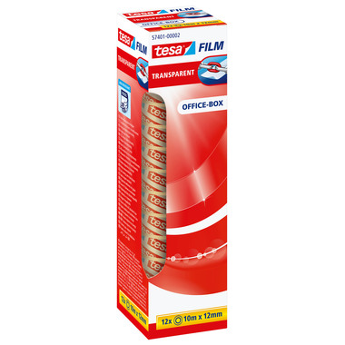 TESA tesafilm transparent 12mmx10m 574010000 10 Rl. + 2 Rl. in Office-Box