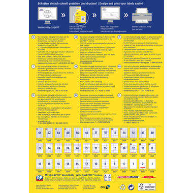 AVERY ZWECKFORM Etichette universale 70x29.7mm 3489 bianco 3000 pz./100 fogli