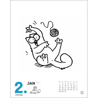 HEYE Abreisskalender Simons Katze 23016 DE, 11x14cm 2024
