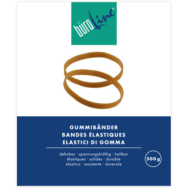 BÜROLINE Elasici 80x1,3mm 155418 marrone, ø 50mm 500g
