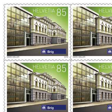Briefmarken CHF 0.85 «Brig», Bogen mit 50 Marken Bogen Schweizer Bahnhöfe, selbstklebend, ungestempelt