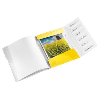 LEITZ Dossier de coll. WOW PP A4 4633-00-16 jaune 6 comp.