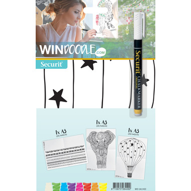 SECURIT Fensterschablone WINDOODLE WD-3A3-KD A3 Kids 3 Stück
