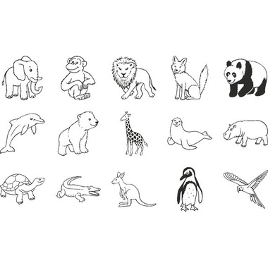 HEYDA Stempel-Dose 204888491 Zoo-Tiere 15 Stück